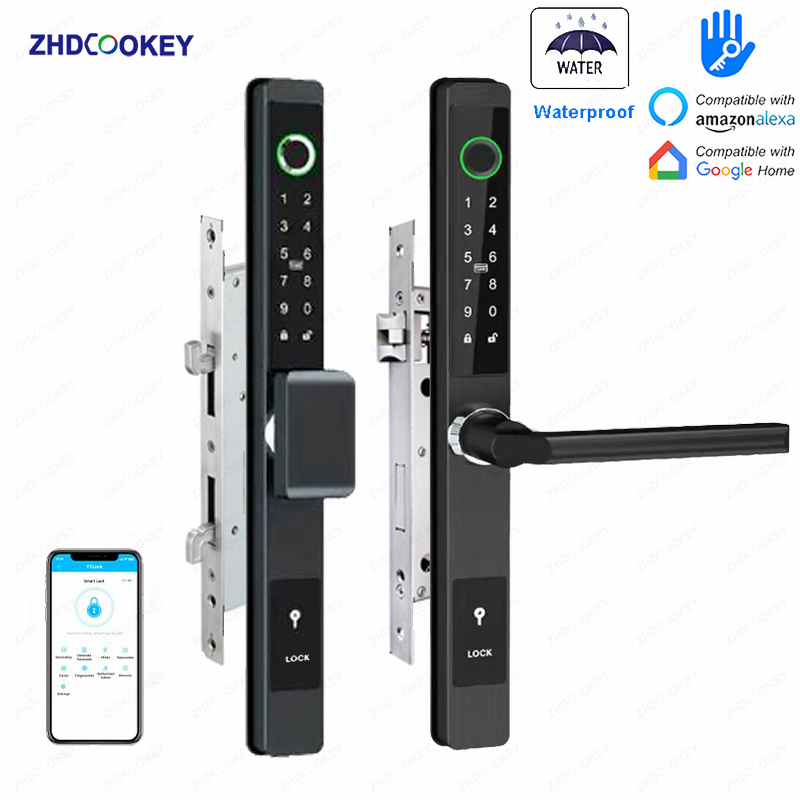 Glass Door Hinge - Serrure de porte numérique biométrique ZHDCOOKEY,