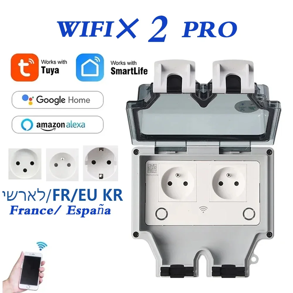 Timer Dual Outlet - Tuya – prise murale électrique étanche