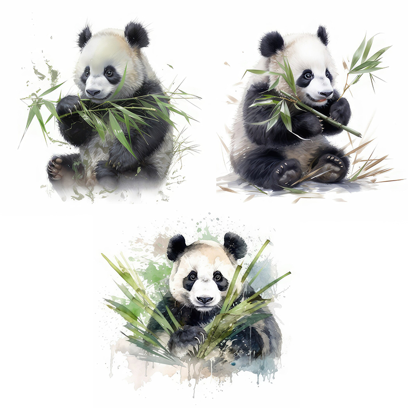 Pvc Panel Background - C76 # Autocollants muraux Panda aquarelle,