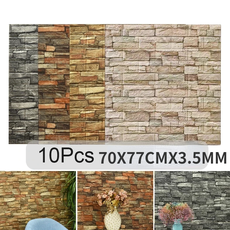 Pvc Panel Background - Autocollants Muraux en Brique 3D Auto-Adhésifs