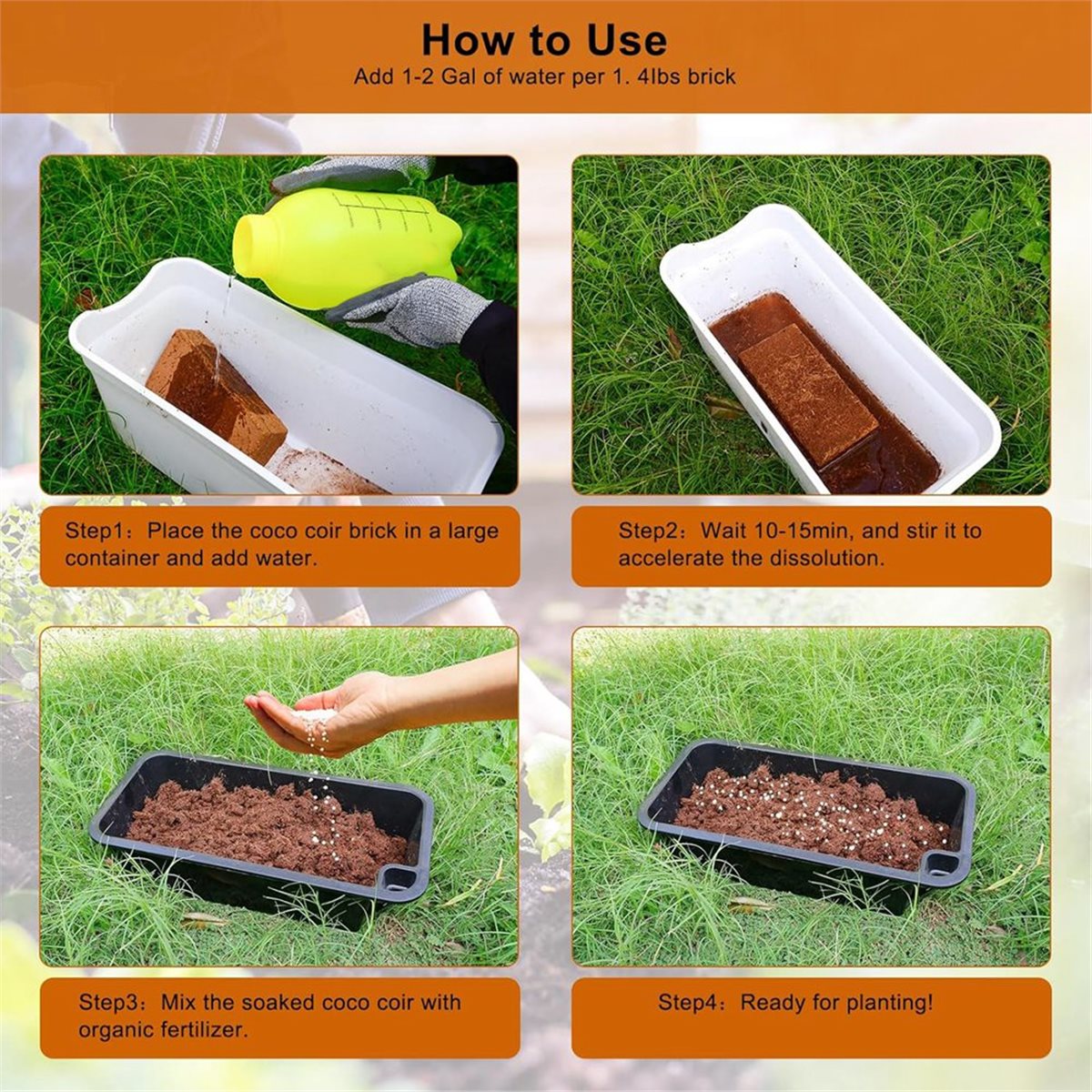 Substrate Coconut Fiber - HITL Lot de 3 briques pour