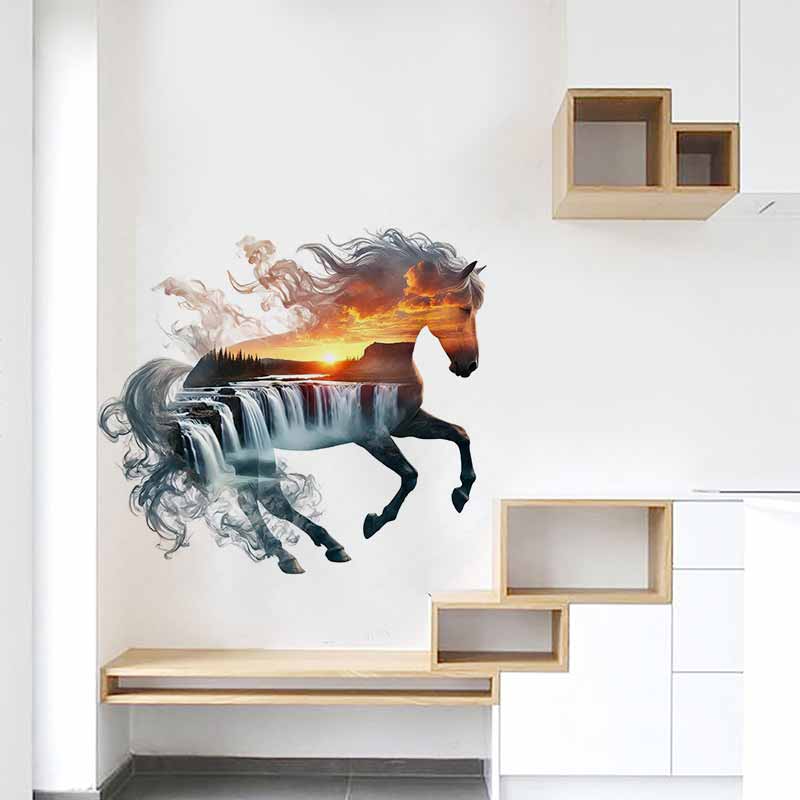 Pvc Panel Background - Autocollants de chevaux majestueux, art paysager