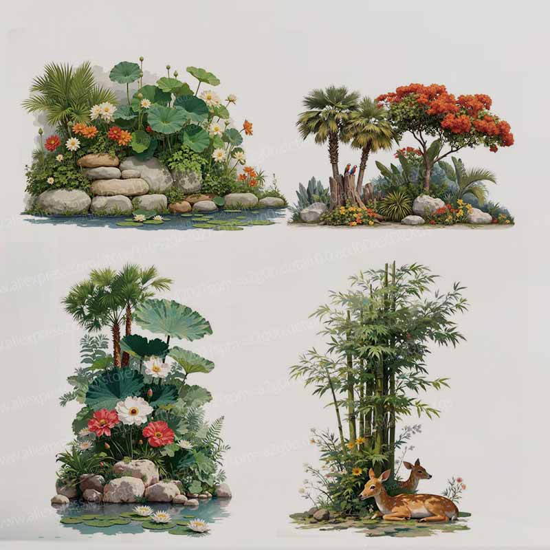 Pvc Panel Background - Autocollants muraux de plantes et de