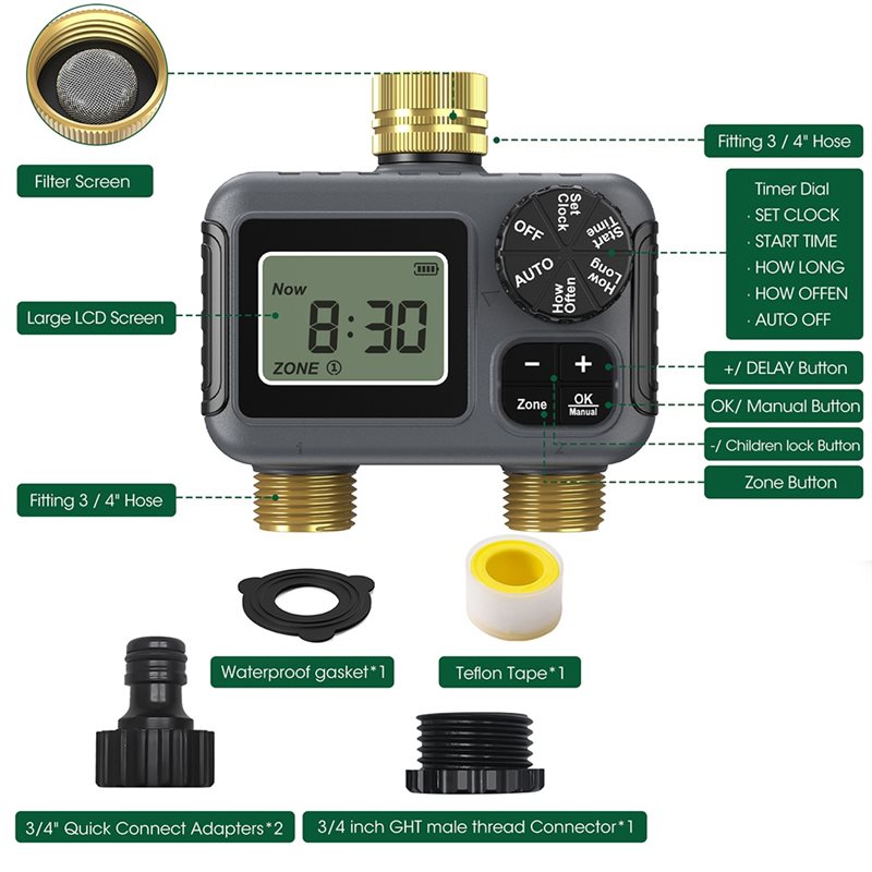 AY14 - Minuteur d'irrigation a - Timer Dual Outlet avis et prix