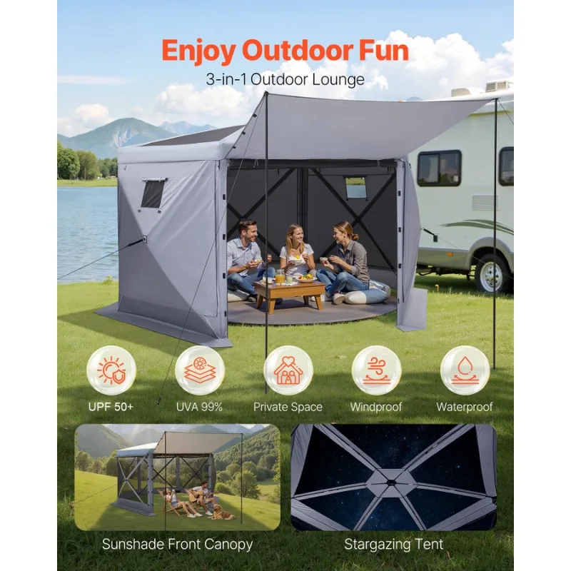 Tente gazebo à 6 côtés 12x12 p - Screen Top Mesh avis et prix