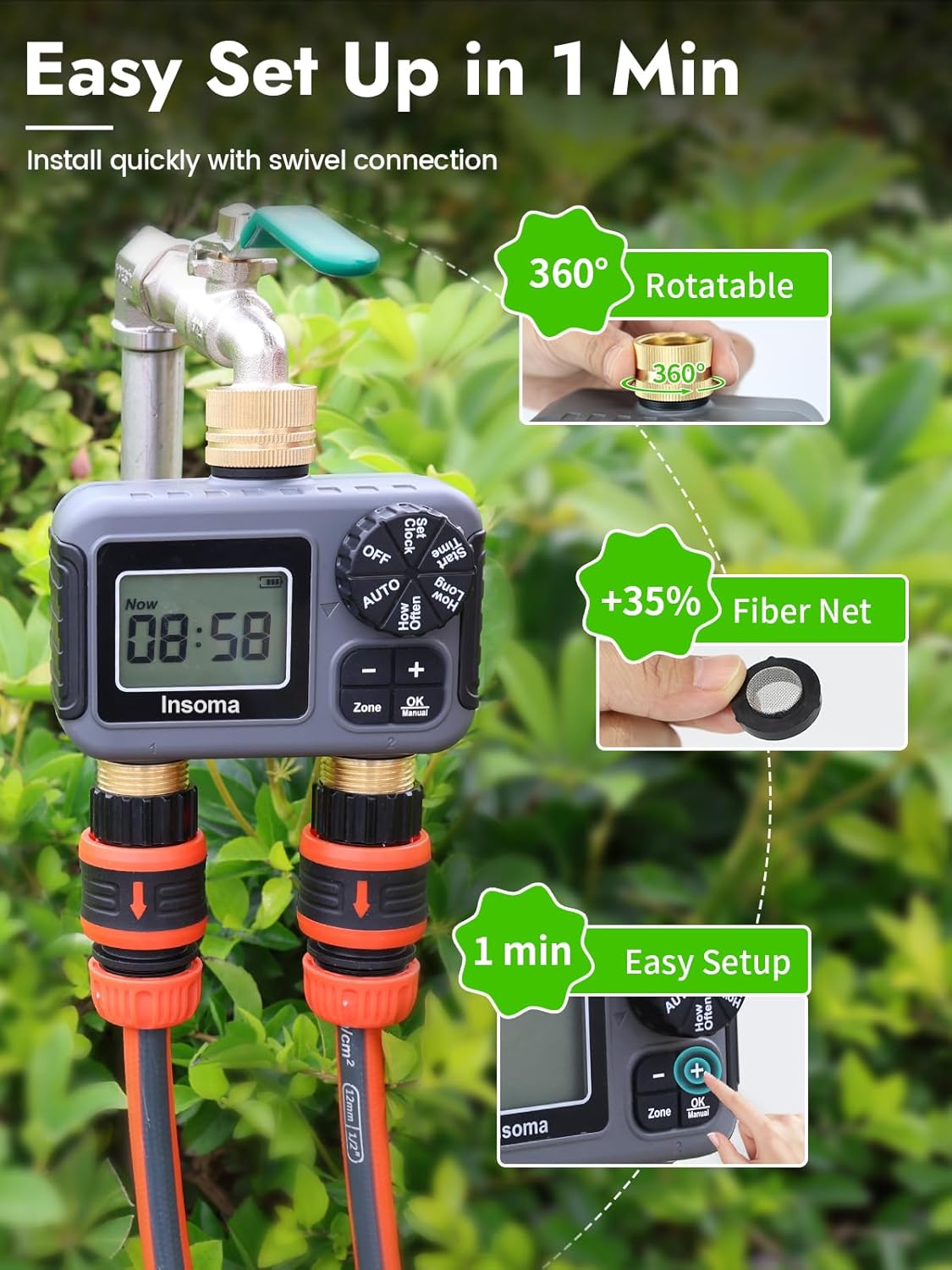 Insoma système d'arrosage d'ir - Timer Dual Outlet avis et prix