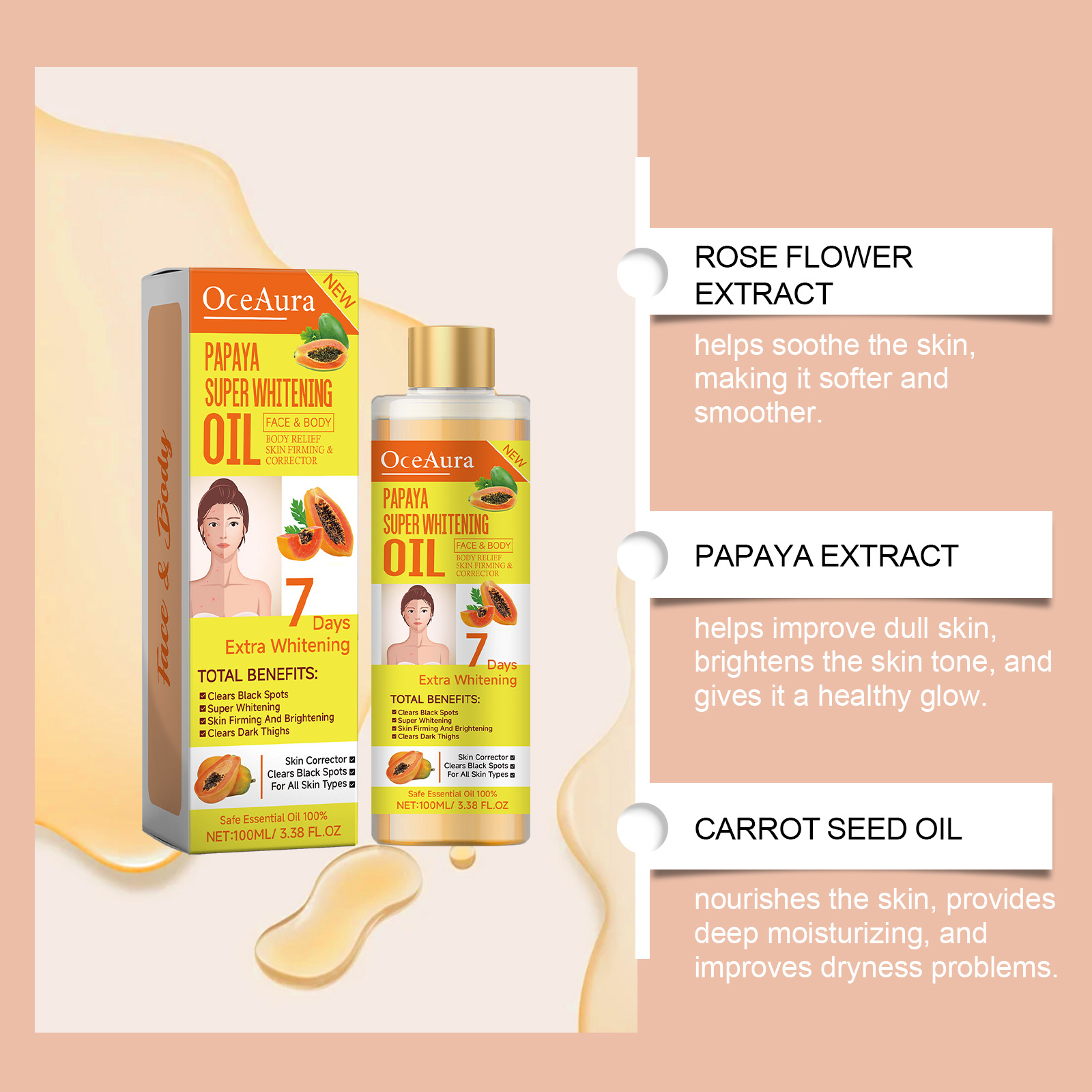 Huile de blanchiment du corps  - Substrate Coconut Fiber avis et prix