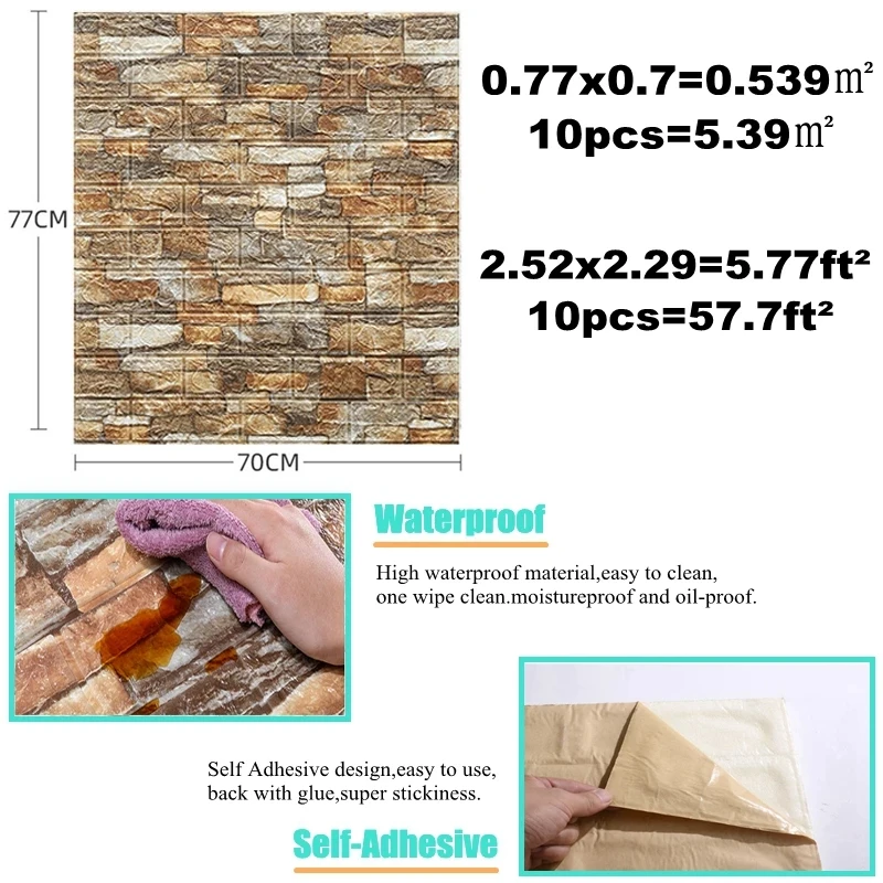 Autocollants Muraux en Brique  - Pvc Panel Background avis et prix